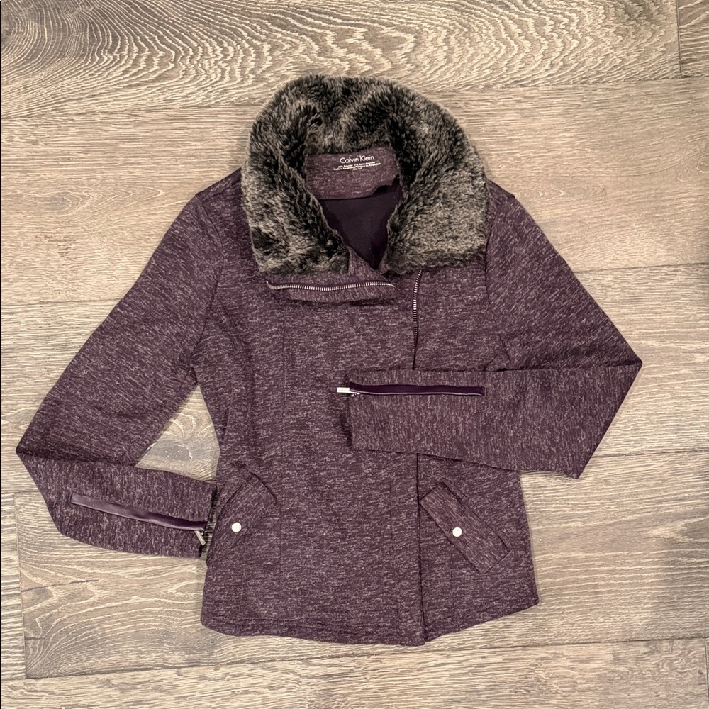 Calvin Klein Women's Plum Teddy Jacket